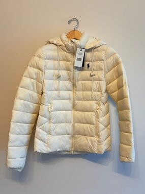 Polo Ralph Lauren white puffer jacket sz s small new